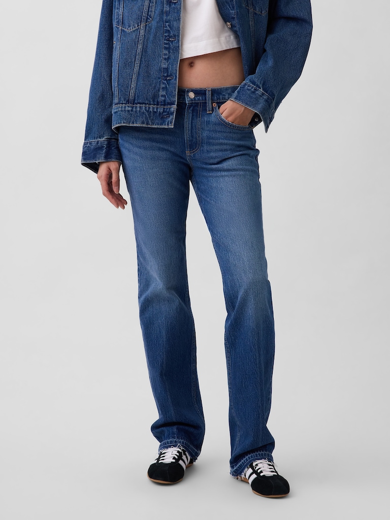 Mid Rise Relaxed Straight Jeans