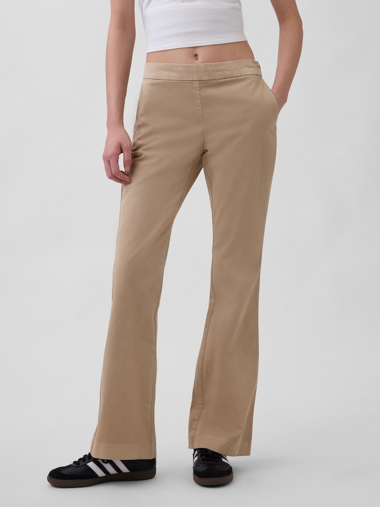 Low Rise Fitted Flare Khakis