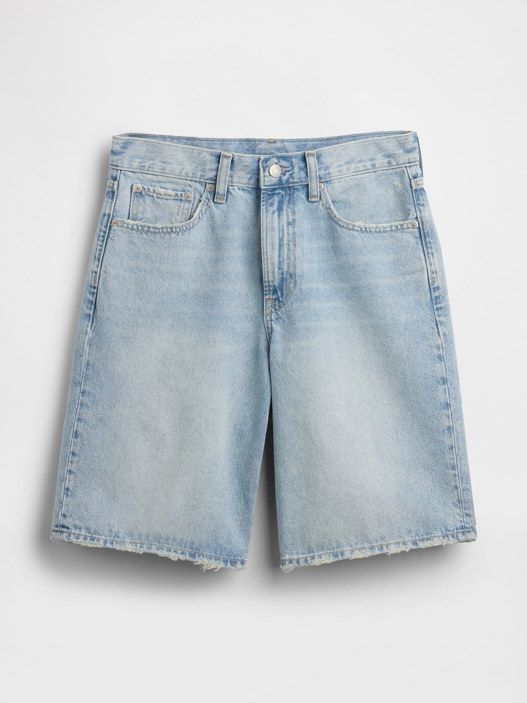 11" Mid Rise Longline Denim Shorts