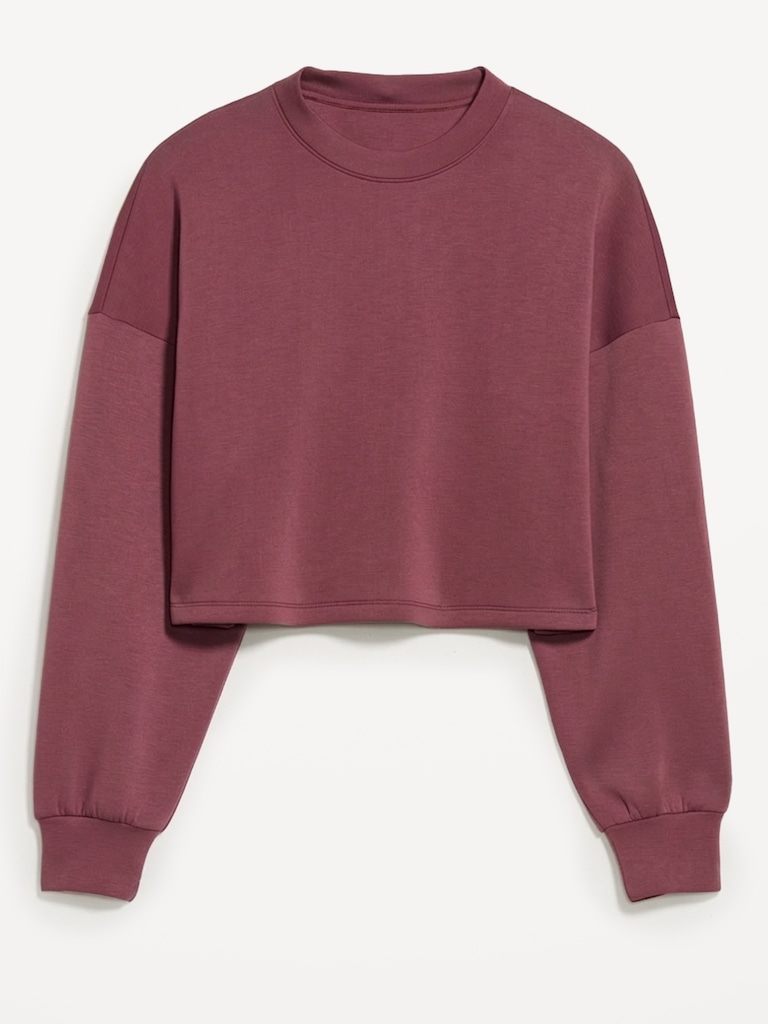 Bounce Fleece Crew-Neck Cropped Top