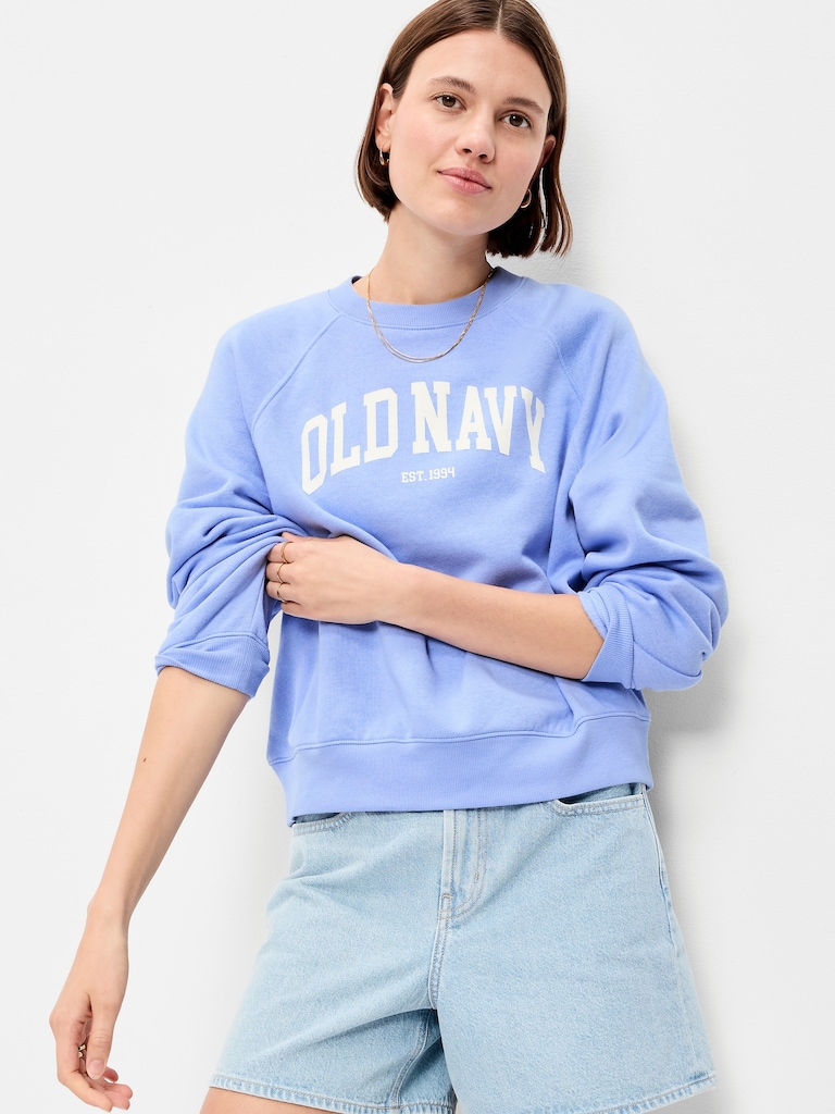 Vintage Crew-Neck Logo-Graphic Sweatshirt