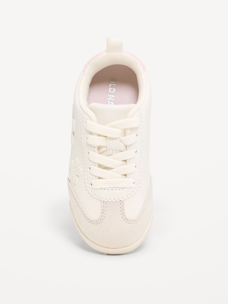 Faux-Leather Lace-Up Sneakers for Toddler Girls