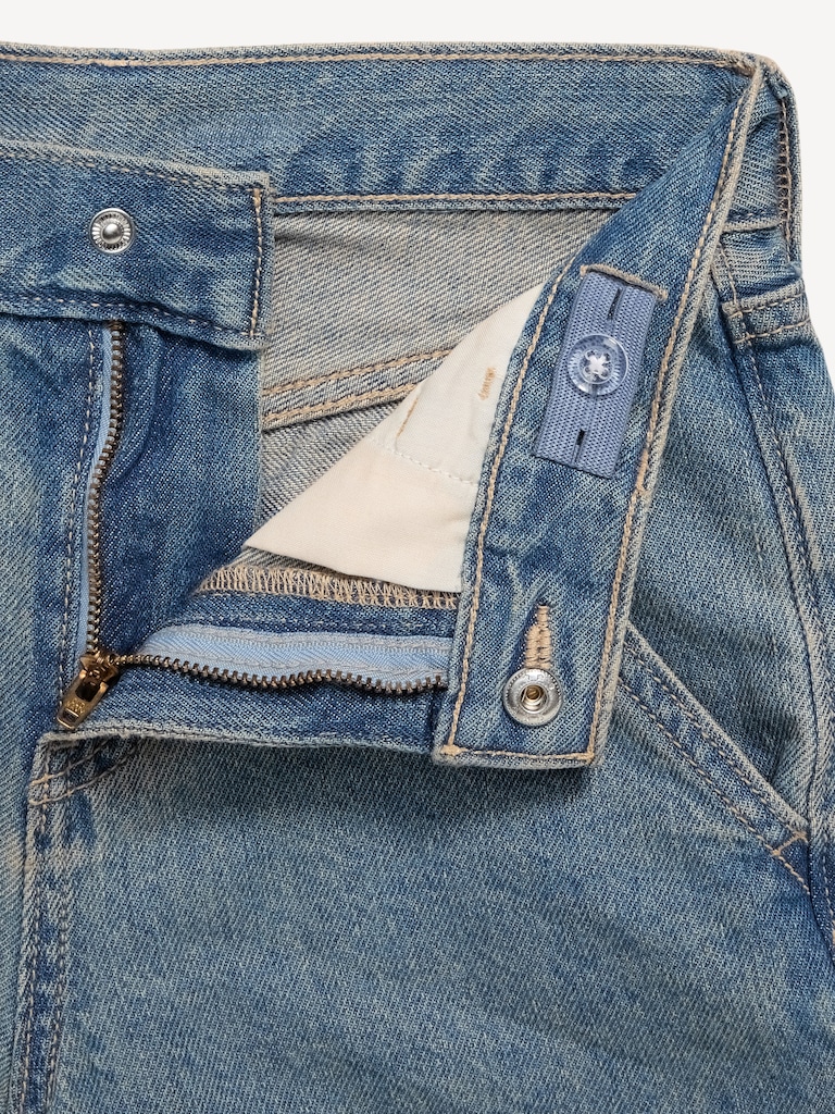 Below Knee Super Baggy Utility Jean Shorts for Boys