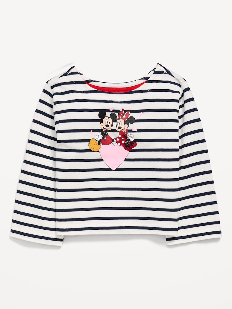 Old Navy x Disney Mickey Mouse & Minnie Mouse Boxy Boat-Neck T-Shirt for Toddler Girls