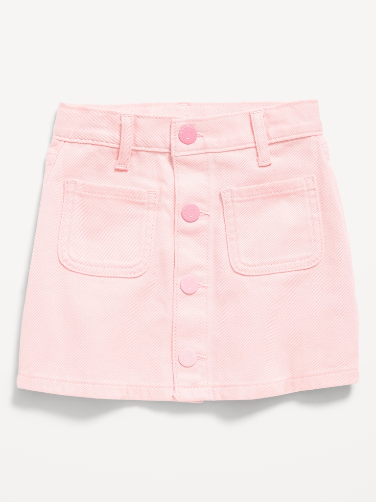High-Waisted Button-Front Skirt for Toddler Girls