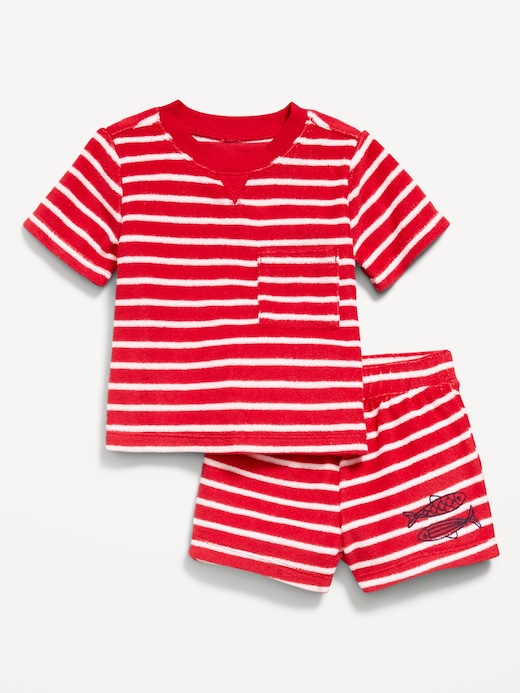 Short Short-Sleeve Terry Pocket Top and Shorts Set for Baby on clearance at Old Navy — 50% off
