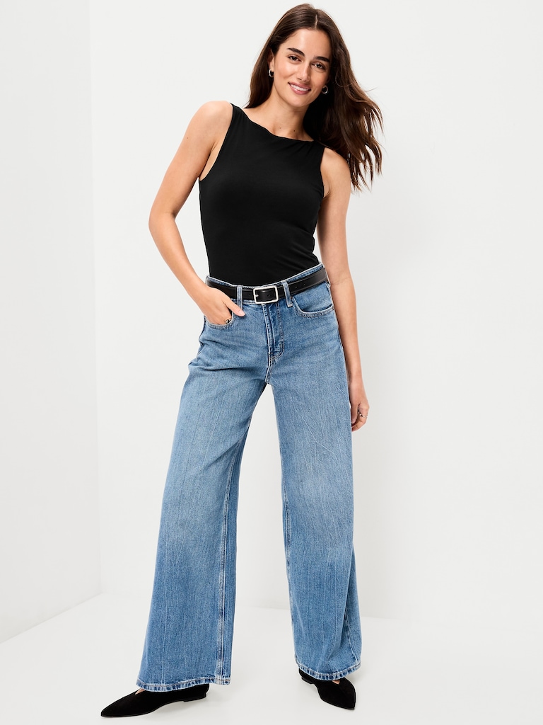 Hug Double-Layer Boat-Neck Top