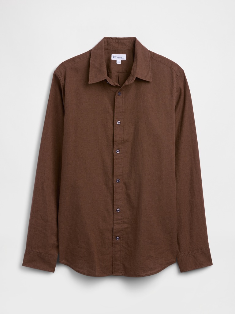Linen-Blend Shirt in Standard Fit