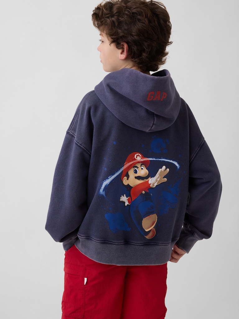 Kids Super Mario VintageSoft Relaxed Hoodie