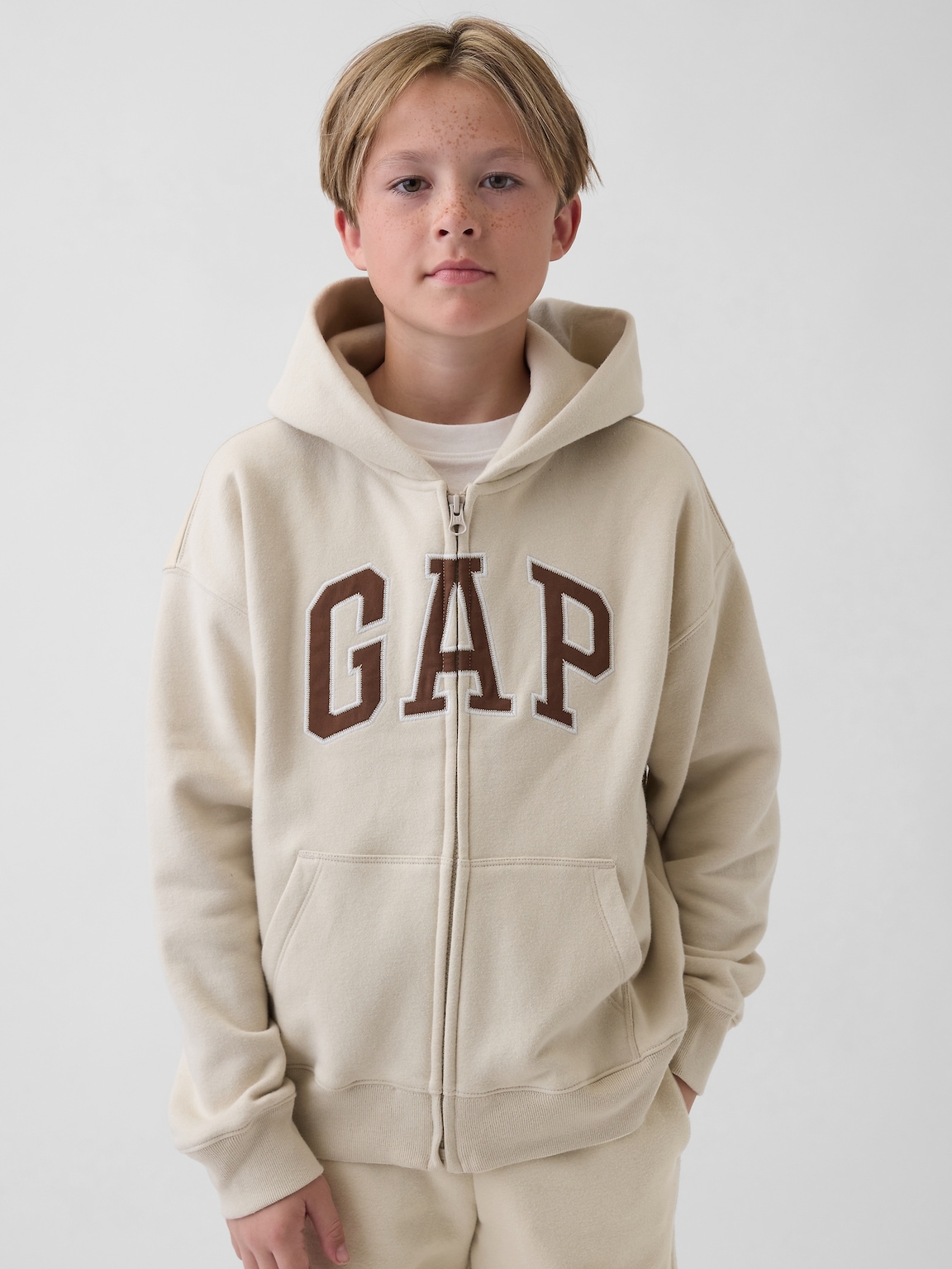 Kids VintageSoft Logo Zip Hoodie