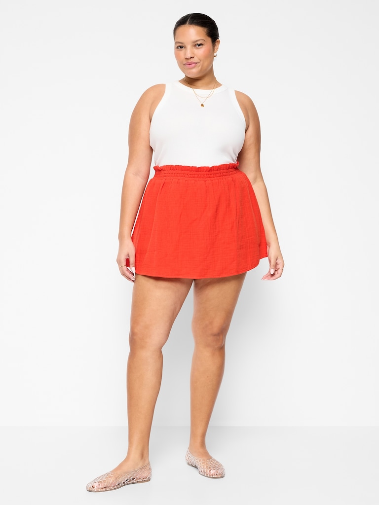 Ruffle Waist Mini Skort