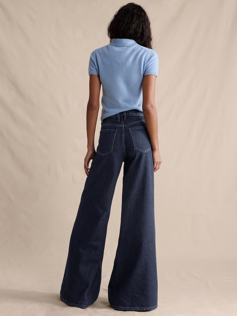 High-Rise Wide-Leg Lightweight Palazzo Jean