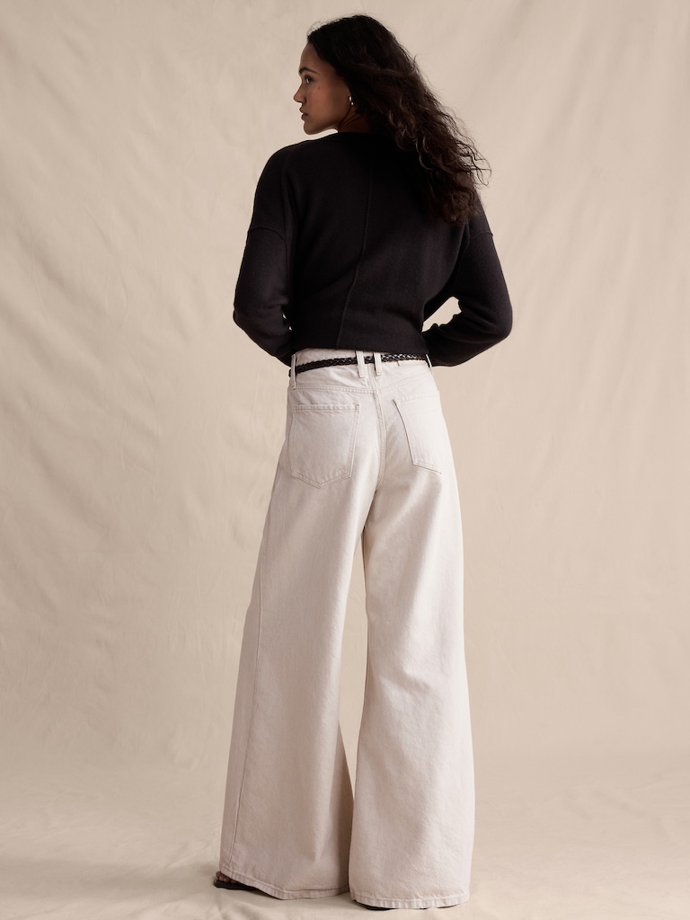 High-Rise Wide-Leg Lightweight Palazzo Jean