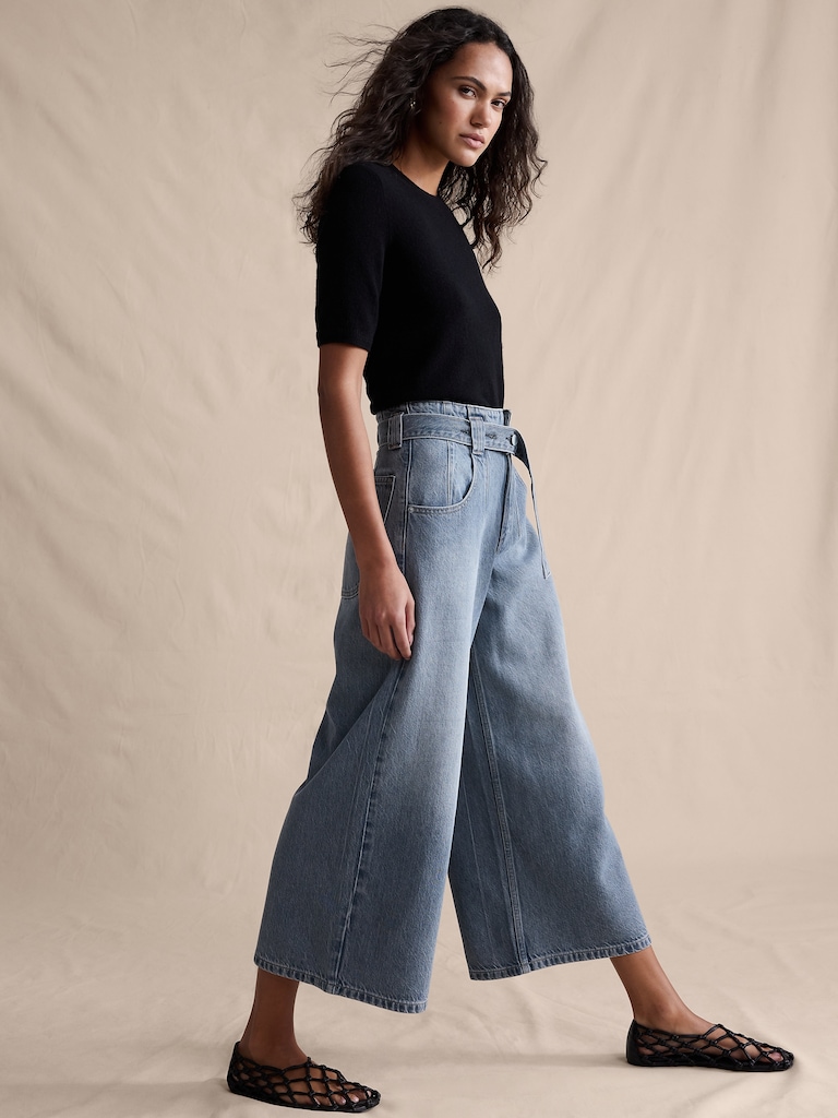 Ultra-High Rise Lightweight Culotte Jean