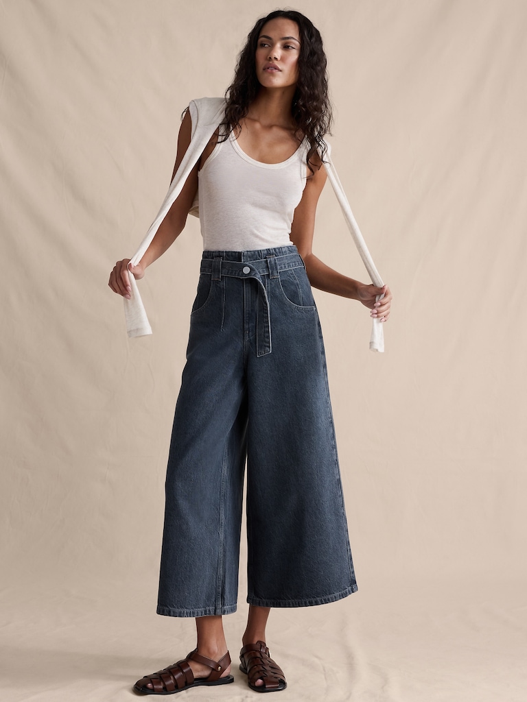 Ultra-High Rise Lightweight Culotte Jean