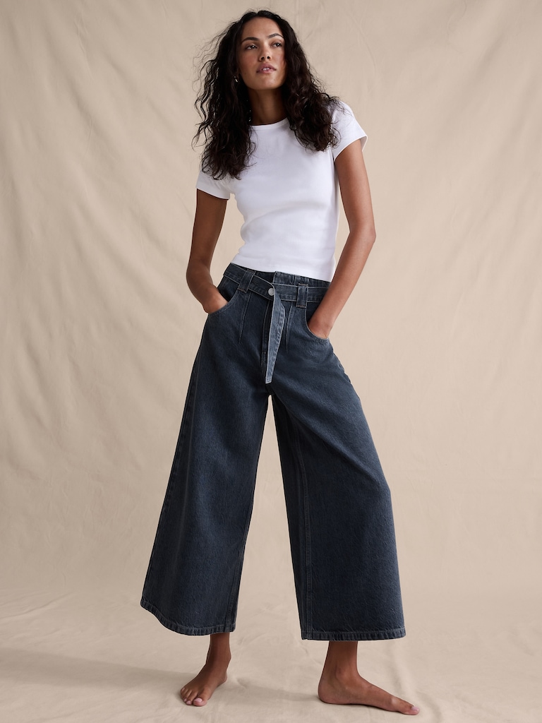 Ultra-High Rise Lightweight Culotte Jean