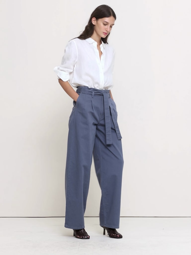 Ultra High-Rise Wide-Leg Paperbag Pant