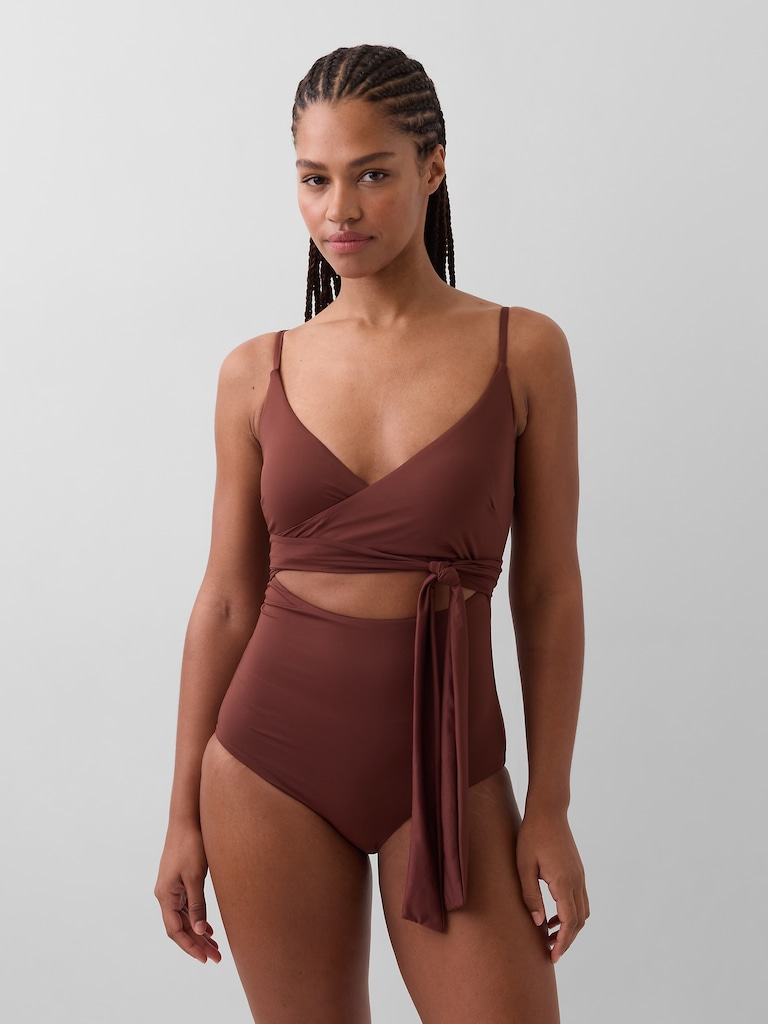 Cutout Wrap One-Piece Swimsuit