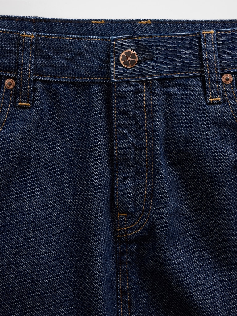 Gap × HFR Ruffle Denim Midi Skirt by IGDALYAH