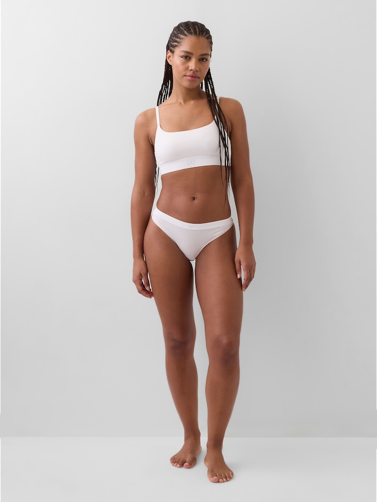 Organic Stretch Cotton Logo Thong