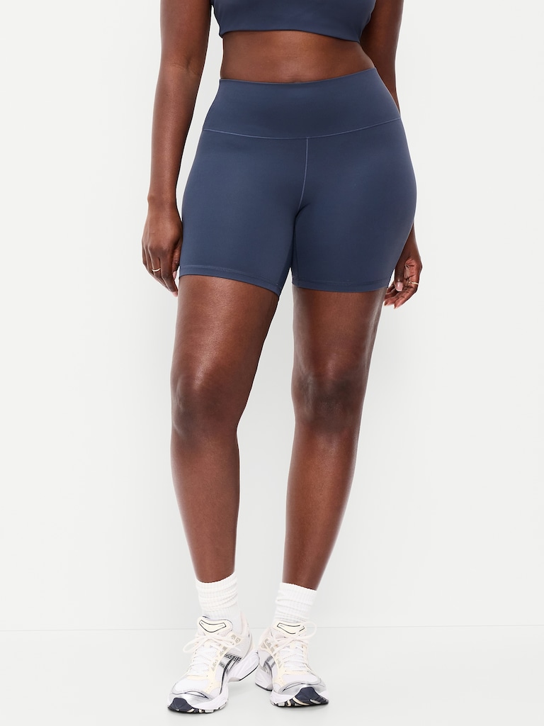 High-Waisted StudioSmooth Biker Shorts -- 6-inch inseam