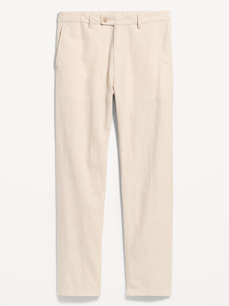 90's Straight-Fit Linen-Blend Dress Pants