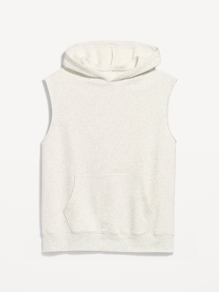 Sleeveless Washed Fleece Muscle Hoodie