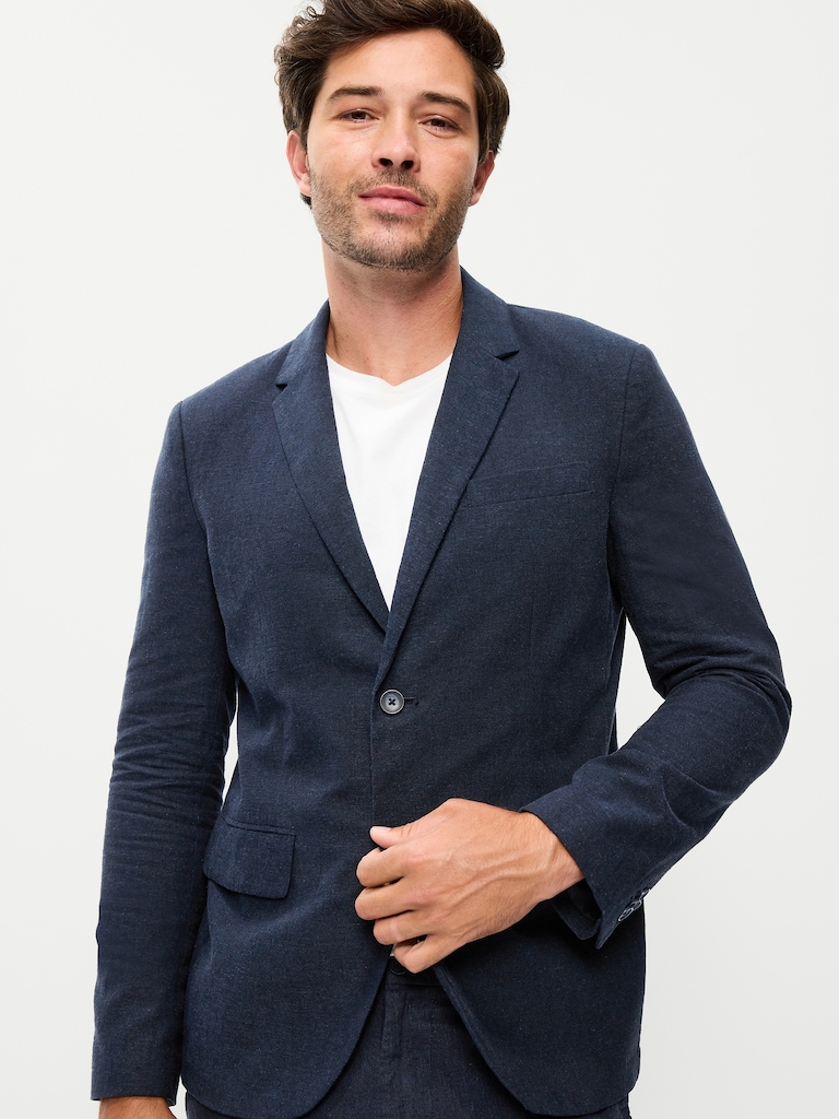 Relaxed Unlined Linen-Blend Blazer