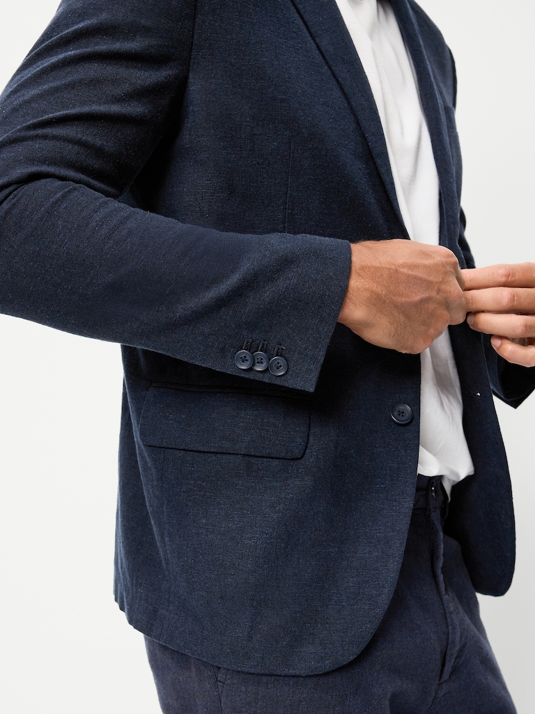 Relaxed Unlined Linen-Blend Blazer