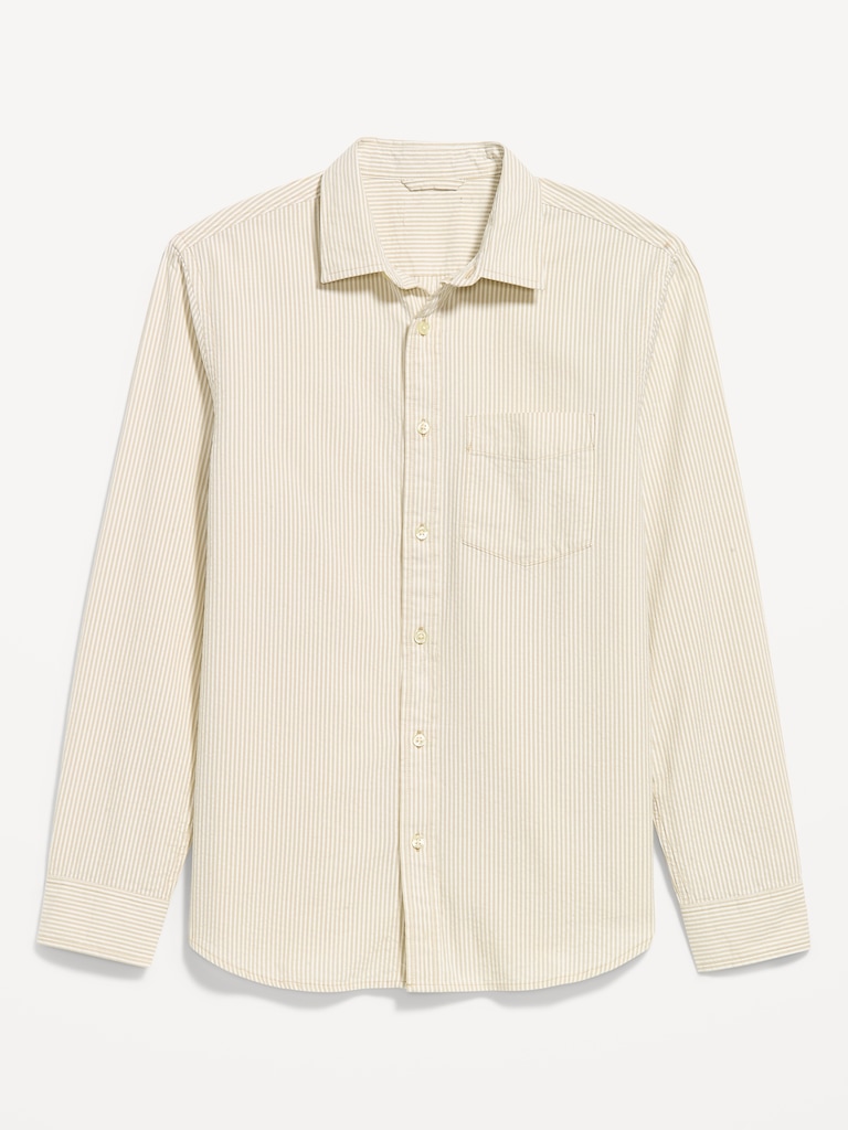 Chemise décontractée rayée à manches longues avec poche