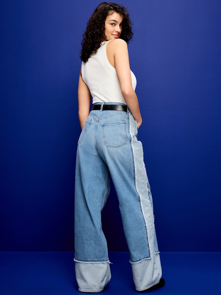 High-Waisted Baggy Wide-Leg Jeans