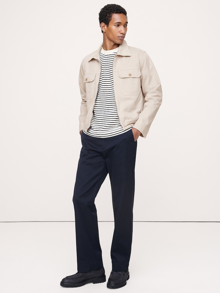 Cotton Twill Mechanic's Jacket with Corduroy Collar