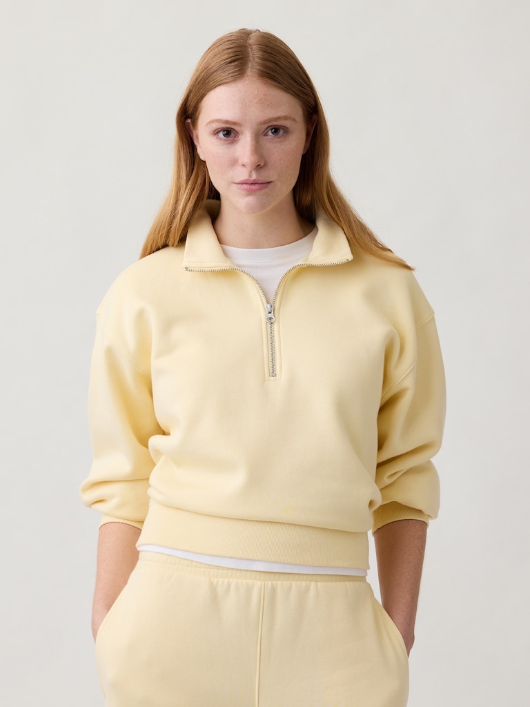 Oversized Fleece Half-Zip Sweatshirt