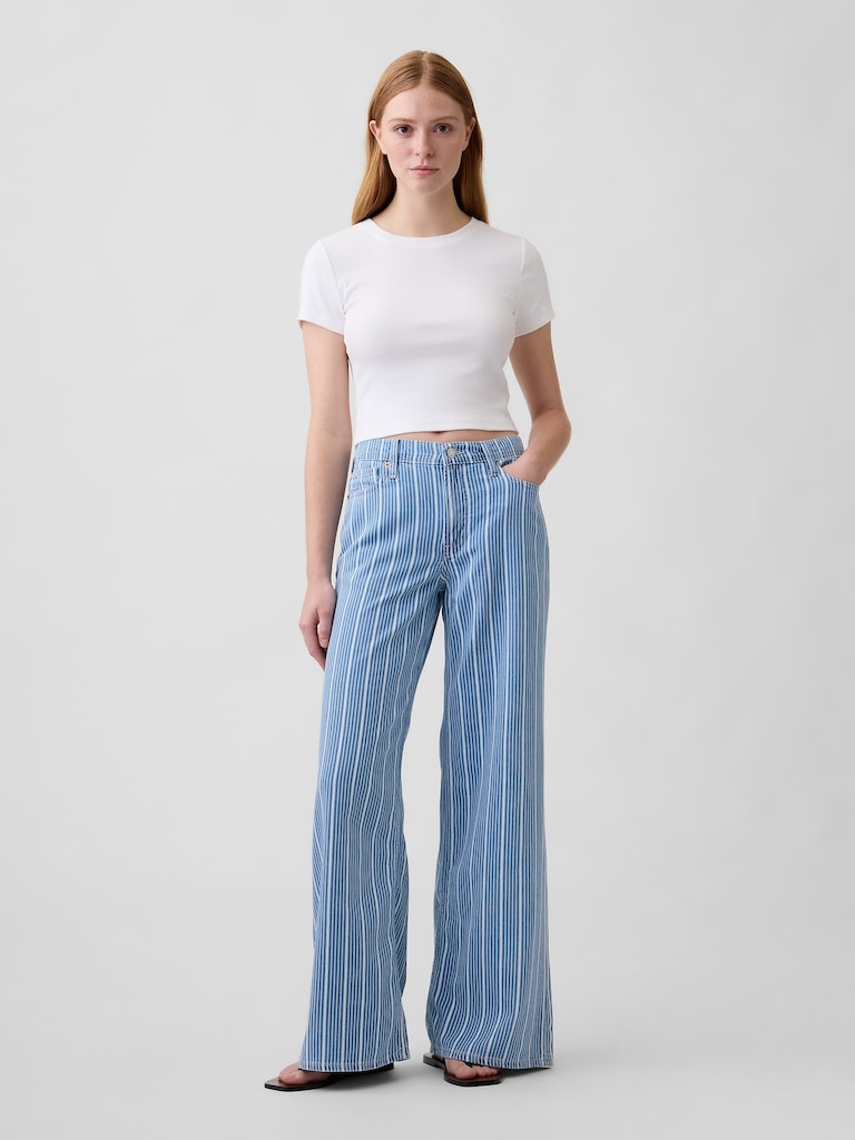 Mid Rise SuperLight Wide-Leg Jeans