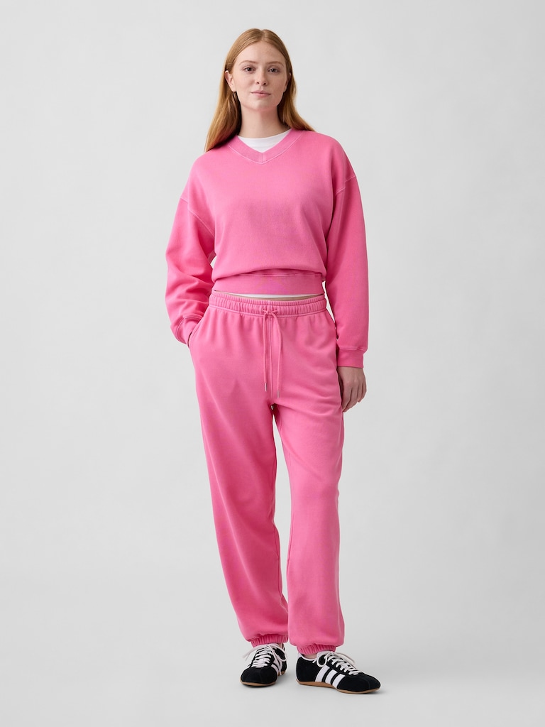 Oversized Wedge V-Neck Sweatshirt