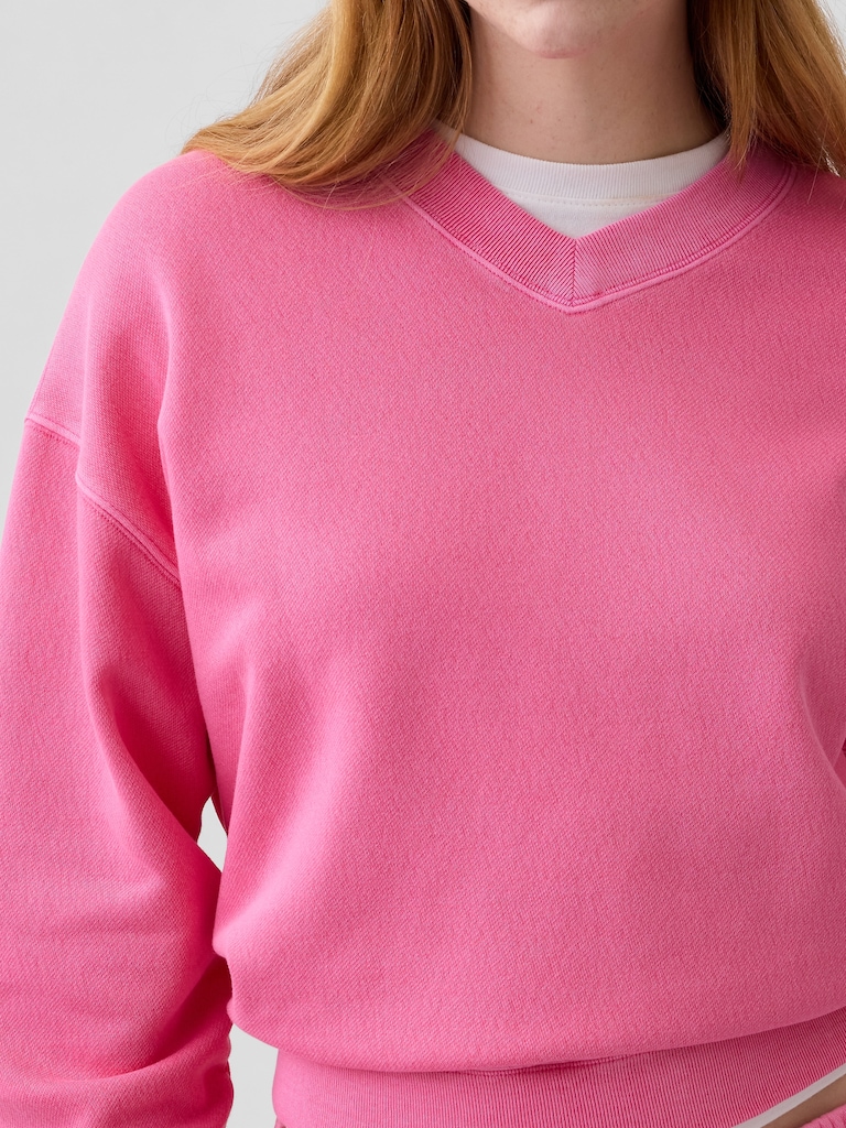 Oversized Wedge V-Neck Sweatshirt