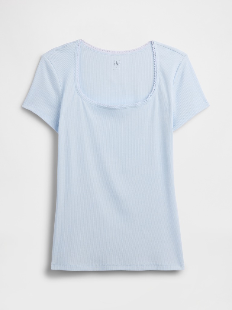 Ribbed Squareneck Top