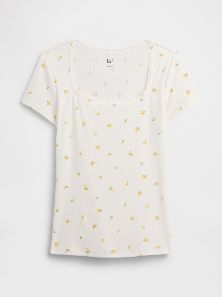 Ribbed Squareneck Top