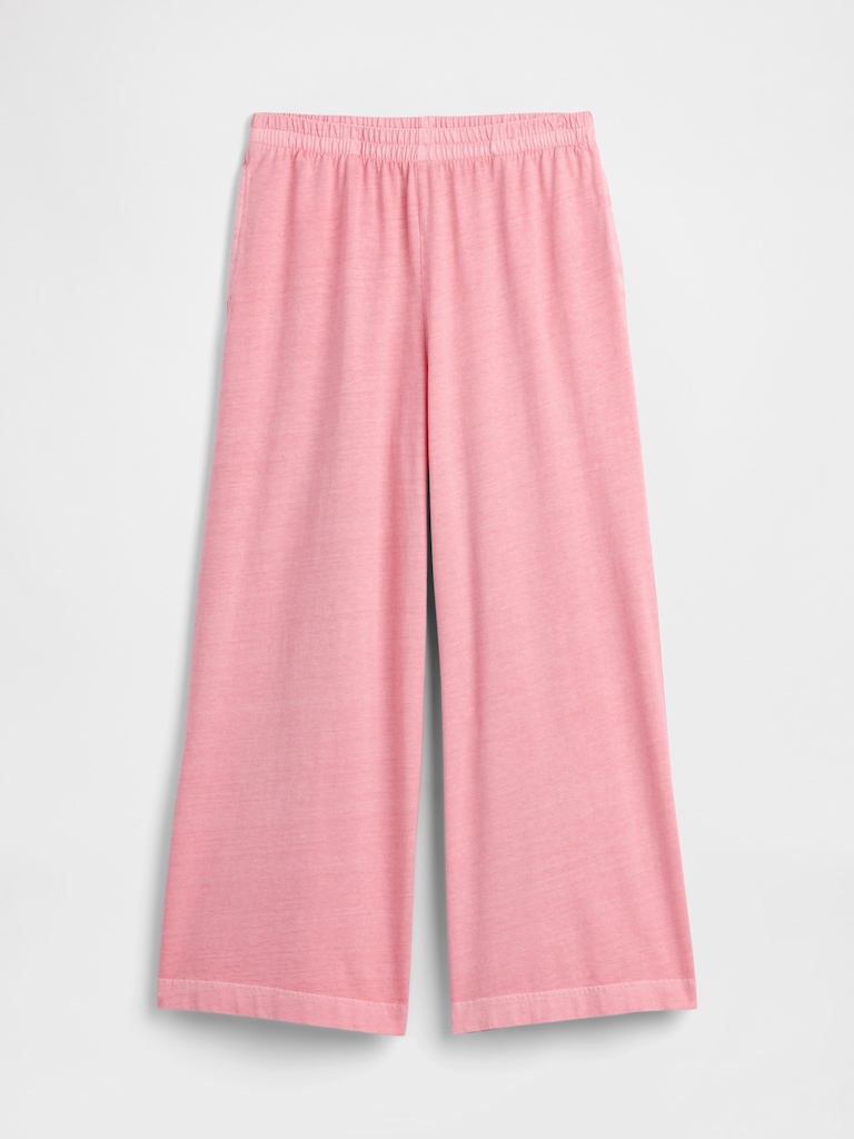 Heavyweight Pull-On Wide-Leg Crop Pants