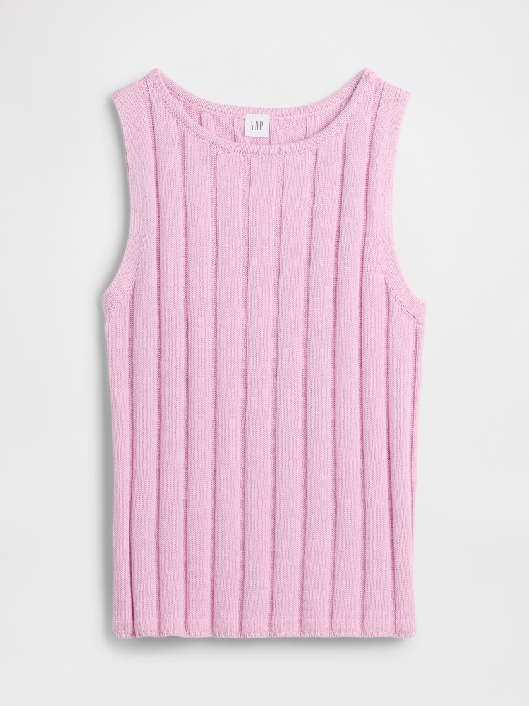 Relaxed Ribbed Boatneck Tank Top