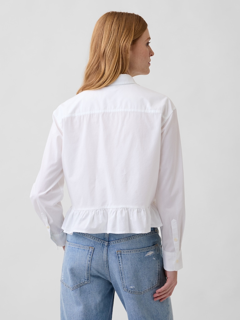Relaxed Cropped Ruffle Shirt