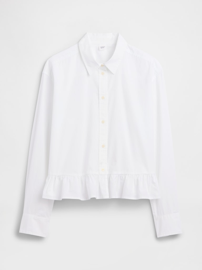 Relaxed Cropped Ruffle Shirt