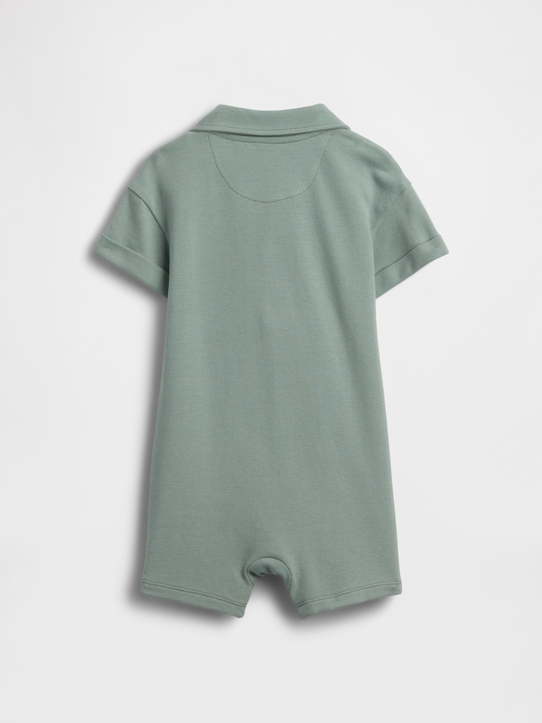 Baby Pique Polo Shorty One-Piece