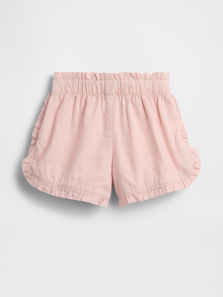 Baby & Toddler Linen-Cotton Ruffle Dolphin Shorts