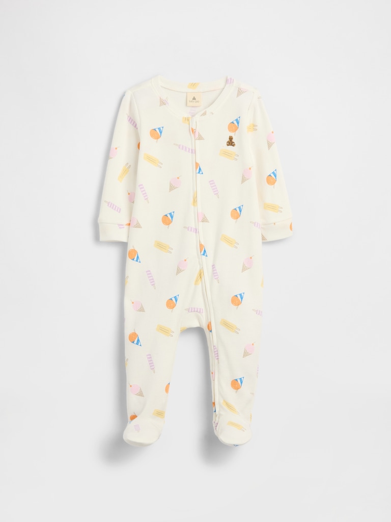 Baby Print Two-Way Zip One-Piece