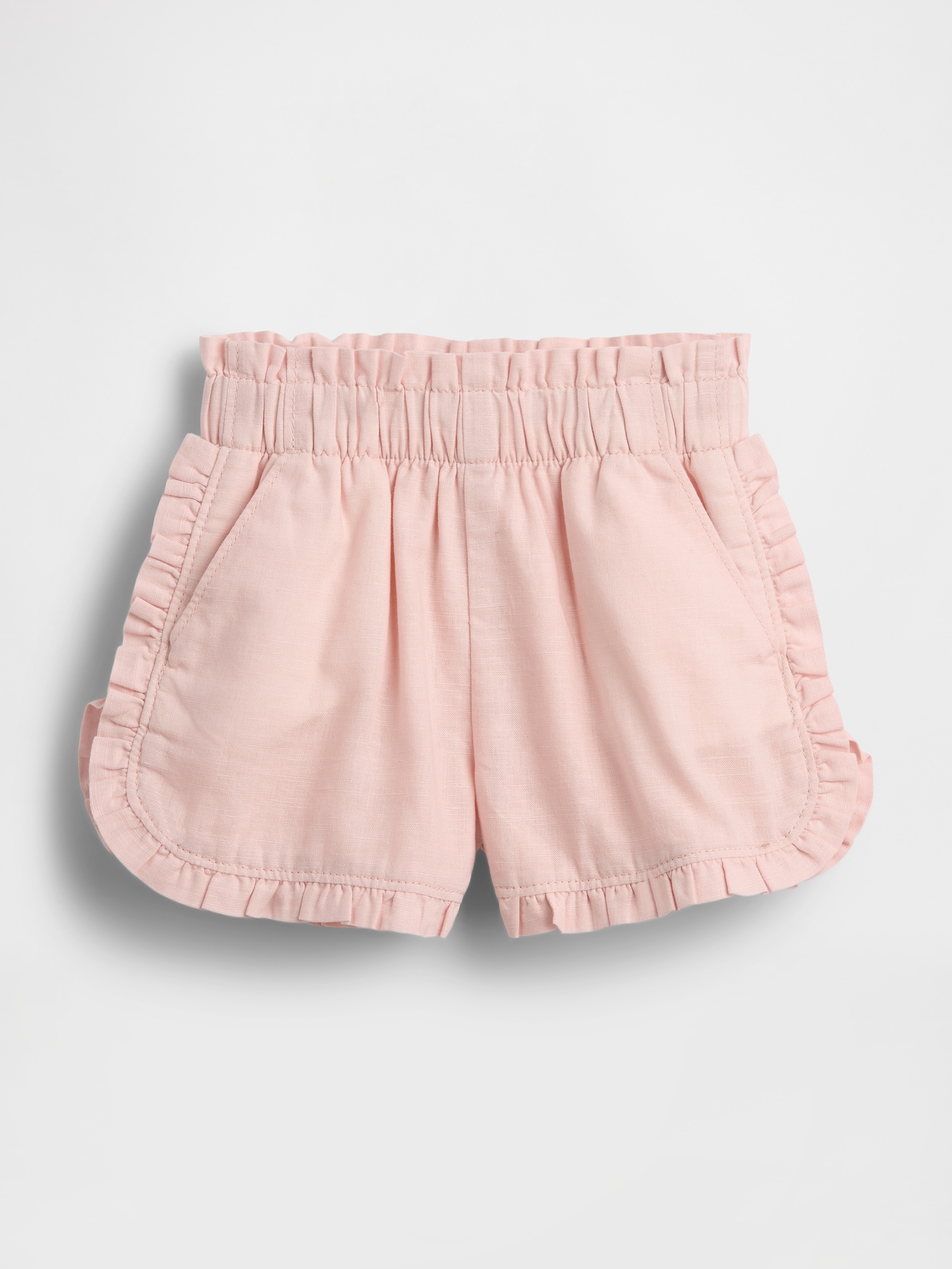 Baby & Toddler Linen-Cotton Ruffle Dolphin Shorts | Gap