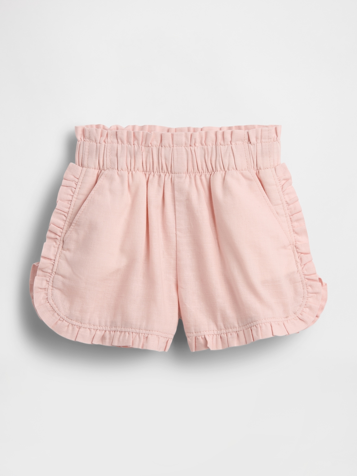 Baby & Toddler Linen-Cotton Ruffle Dolphin Shorts