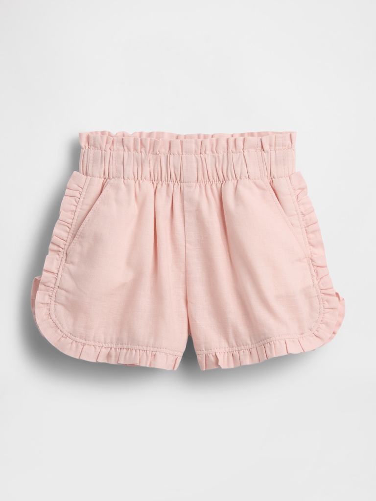 Baby & Toddler Linen-Cotton Ruffle Dolphin Shorts