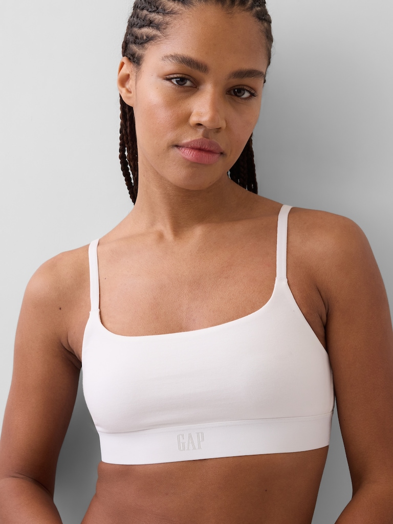 Organic Stretch Cotton Logo Bralette