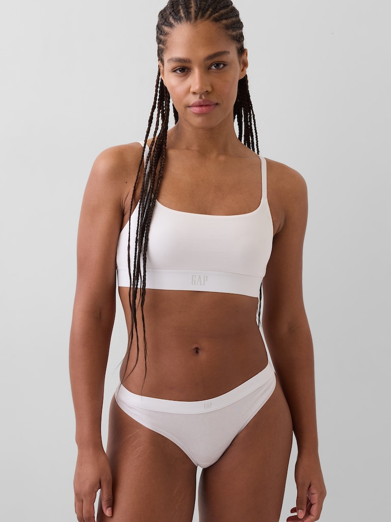 Organic Stretch Cotton Logo Bralette